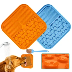 Silicone Licking Pad Pet Dog Suction Lick Pad Bath Peanut Butter Slow Eating Licking Feeder Cats Lickmat Feeding Dog Lick Mat