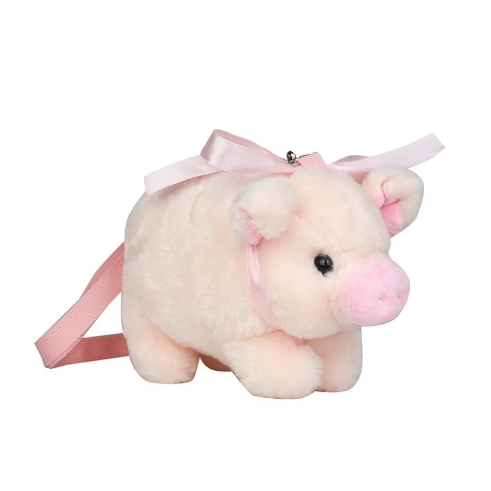 

New Piglet Plush Shoulder Bag Cute Piggy Soft Messenger Bags Large Capacity Pink Stuffed Animal Bag for Kids Girl