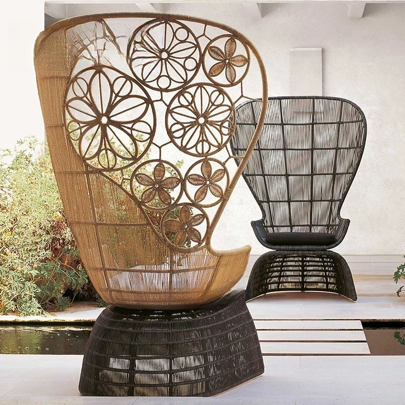Furniture creative rattan chair garden villa club ins Internet celebrity rattan furniture imitation rattan tables and chairs