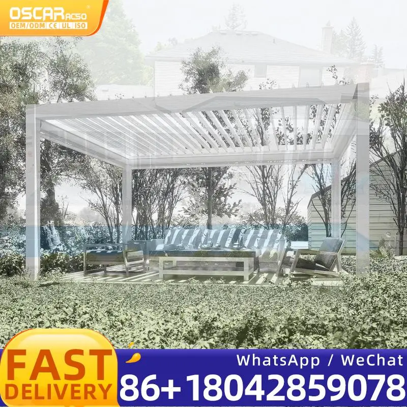 

Outdoor Garden Sunshade Aluminum Louvered Structure for Patio Terrace Backyard pergola