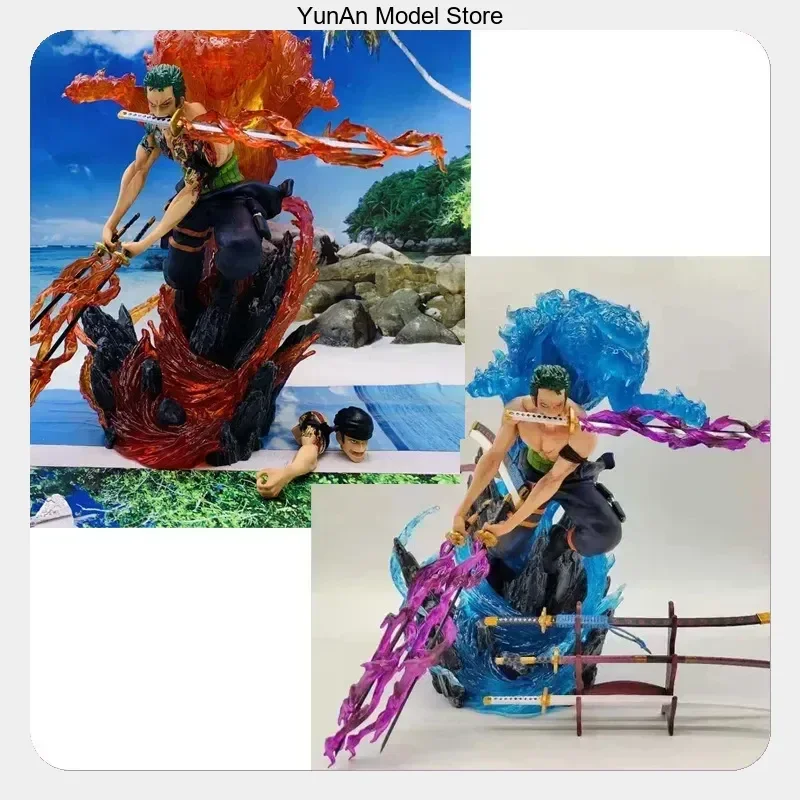 Figura Coleccionable de Anime de 29 cm, One Piece, Roronoa Zoro, Estilo Cazador de Tigres, Escena de Leopardo de Nieve, Regalo con Tatuaje