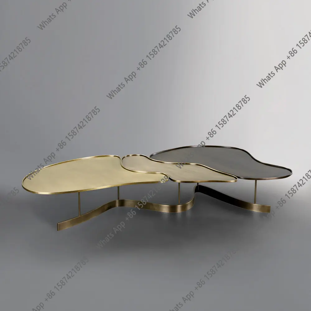 Italian designer high-end customized stainless steel special-shaped combination to make old coffee table villa creativity