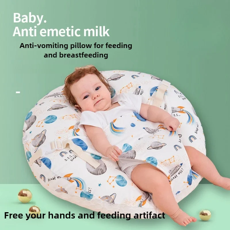 

Cartoon Infant Anti Spitting Milk Pillows with Strap Steep Hill Newborn Breastfeed Cushion Baby Head Protector Nursing Pillows