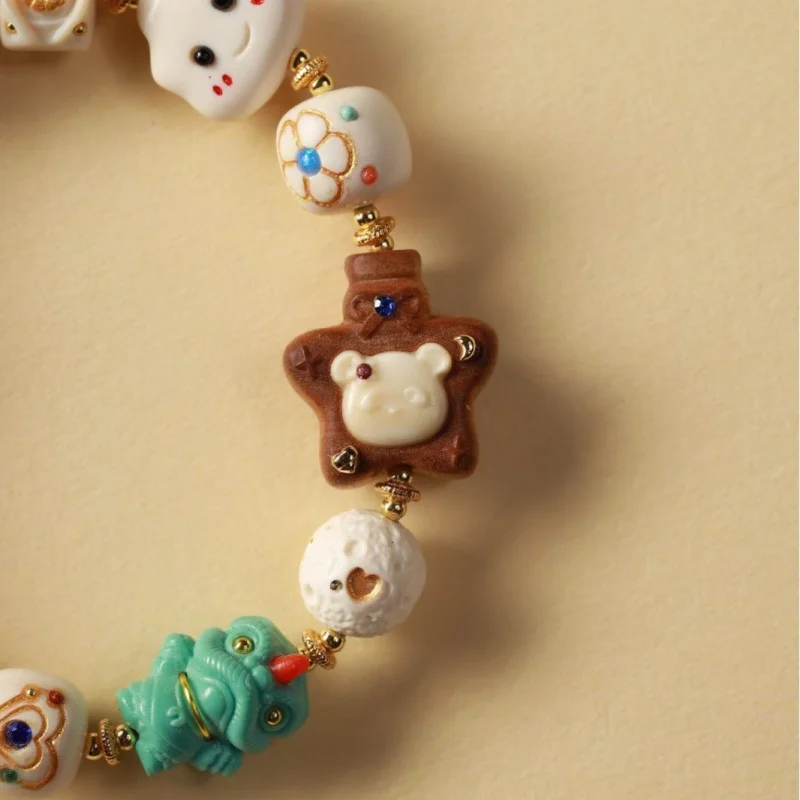 New -style mammoth ivory single-loop multi-bead bracelet with Mazu accessories, a trendy Chinese cultural accessory - view 4