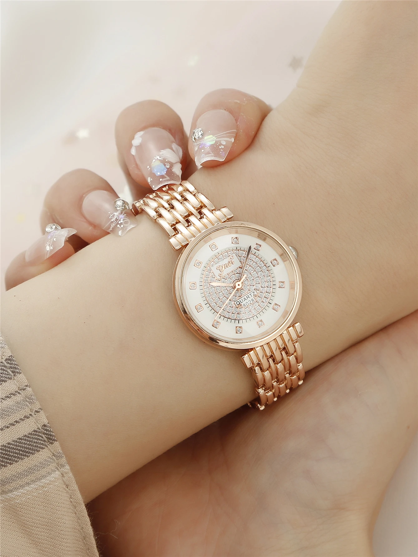 Watches Set Luxury Rhinestone Women Fashion Elegant Wristwatch Quartz Watch For Girl Ladies Clock Montre Femme