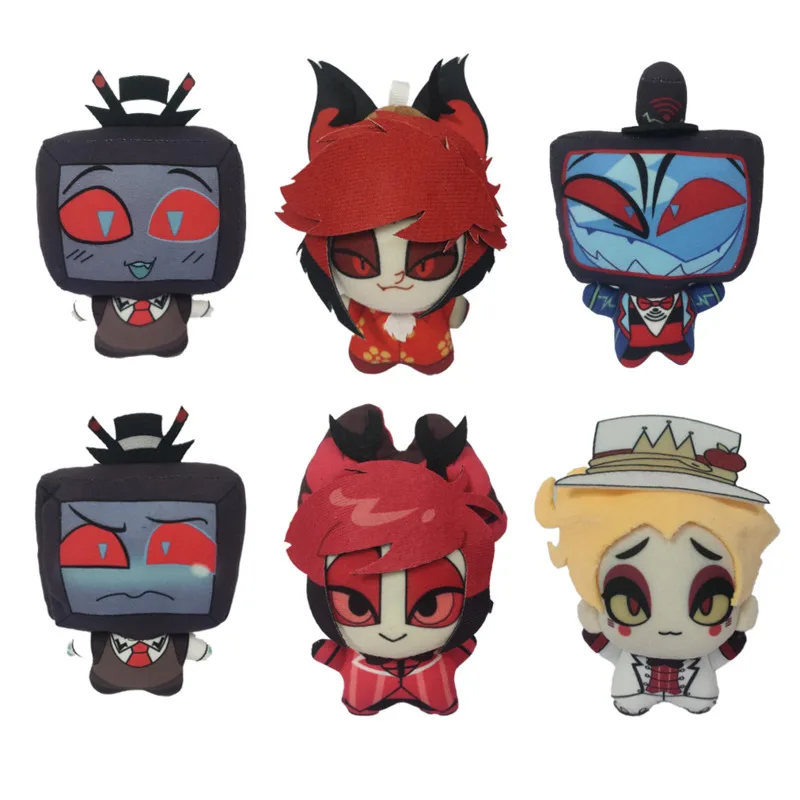 

New Anime Hell Inn Pendant Plush Doll Toy 10CM Vox Valentin Pendant Alastor Huxor Doll Plush Toy Periphery Gifts For Children
