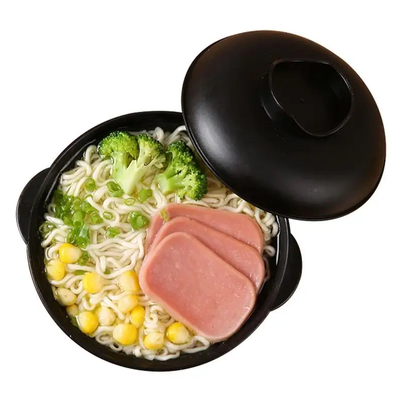 Ramen Bowl With Lid Soup Bowls With Lids Microwave Bowl Not Easy To Burn Binaural Handle Heating Convenience For Porridge Boiled