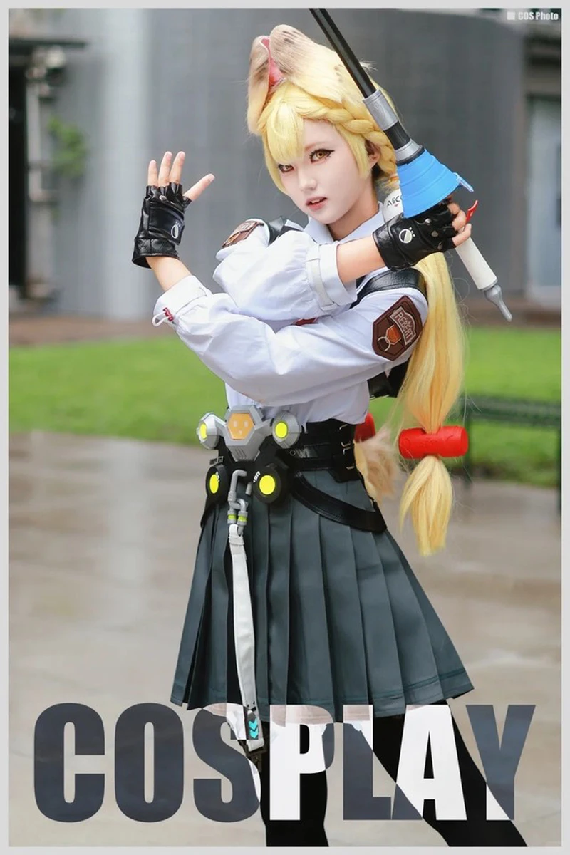 Set di Orecchie e Coda di Animale Peluche Alice da Zenless Zone Zero, Fascia Regolabile e Fermaglio per Capelli, Costume Cosplay per Halloween