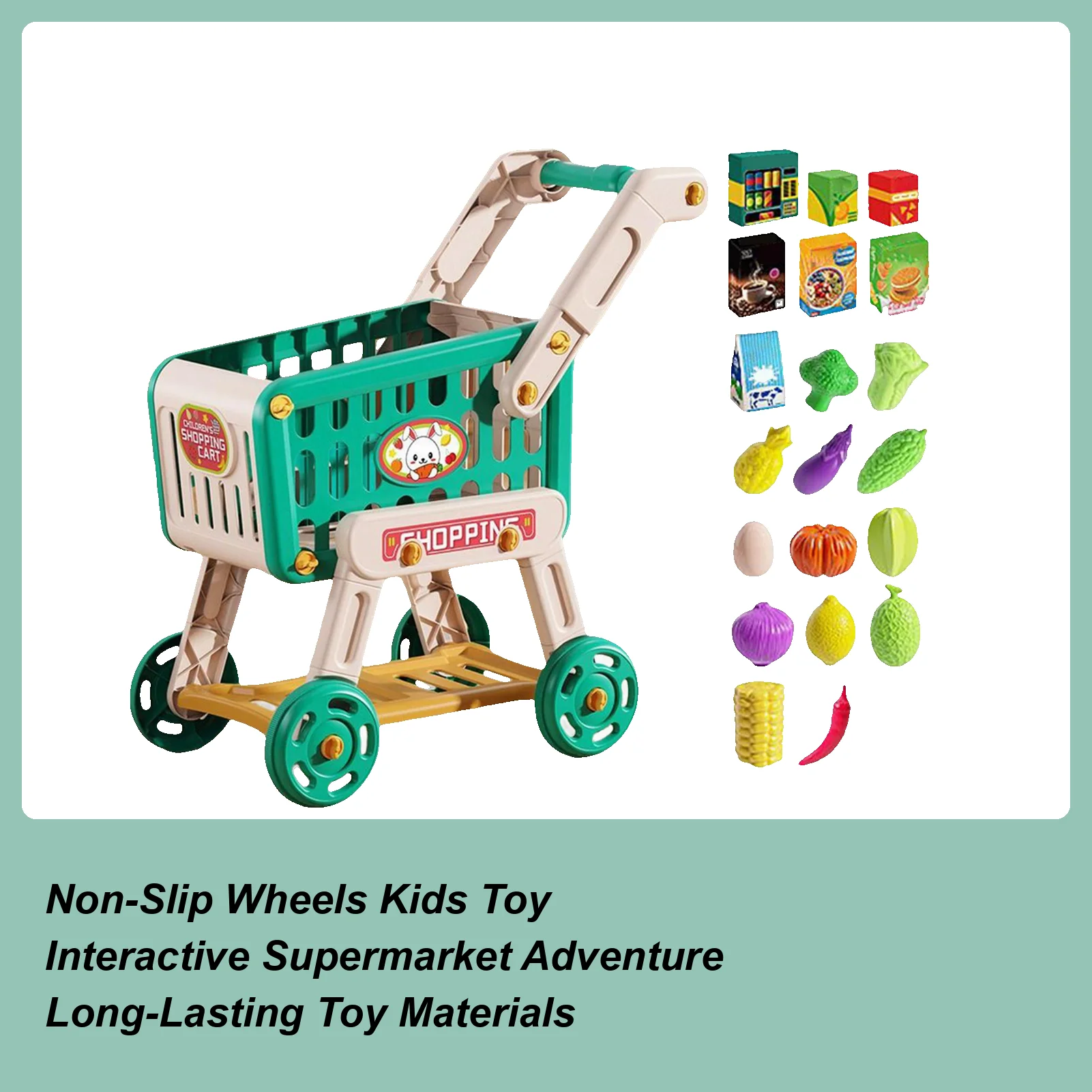 Carrinho de compras para crianças, carrinho de compras, brinquedo, acessórios de cozinha, brinquedos educativos, comida falsa para meninos e meninas