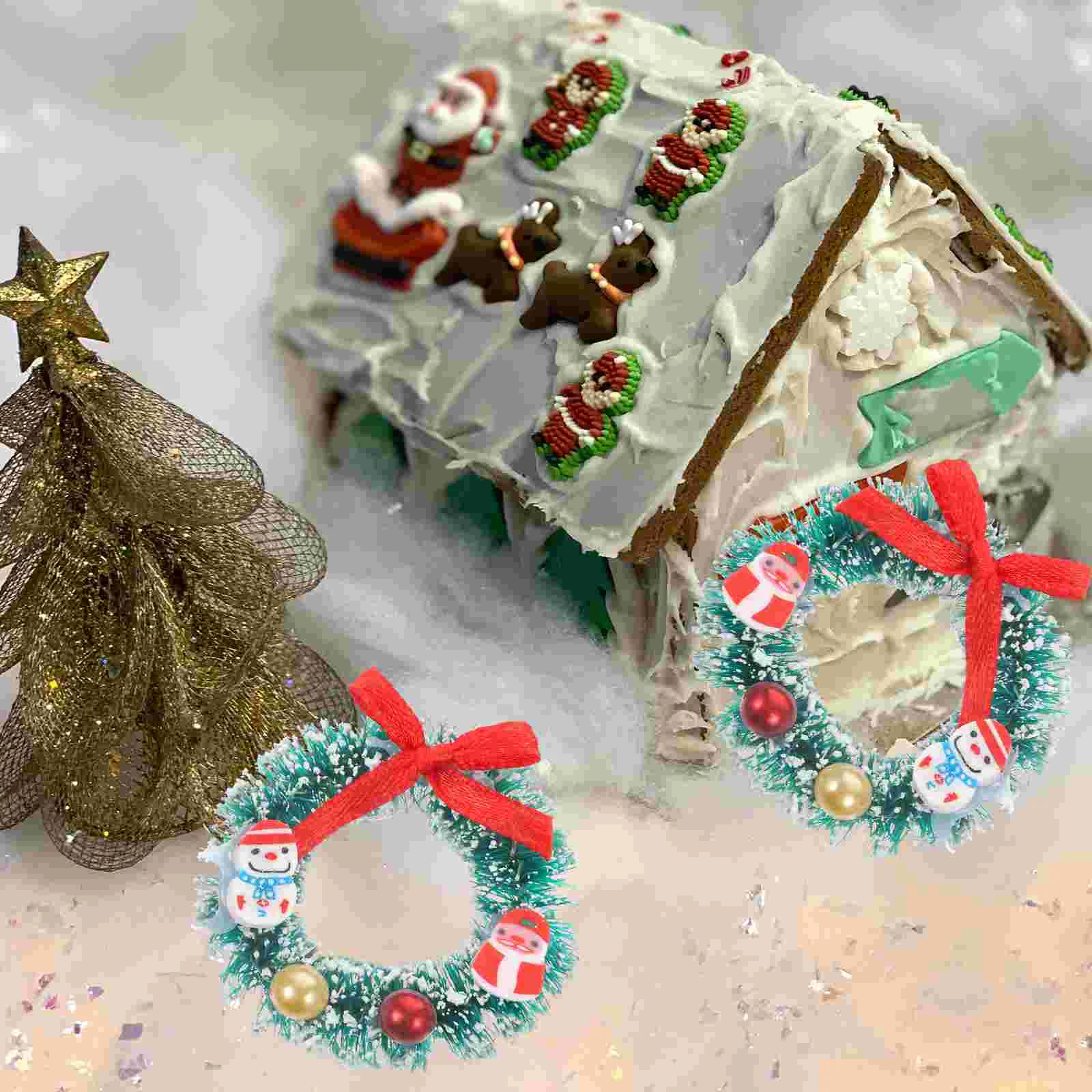 10 ชิ้นตกแต่งคริสต์มาส Garland หิมะภูมิทัศน์ Props Miniature Xmas ตุ๊กตาเครื่องประดับต้นไม้สําหรับห้องนอน