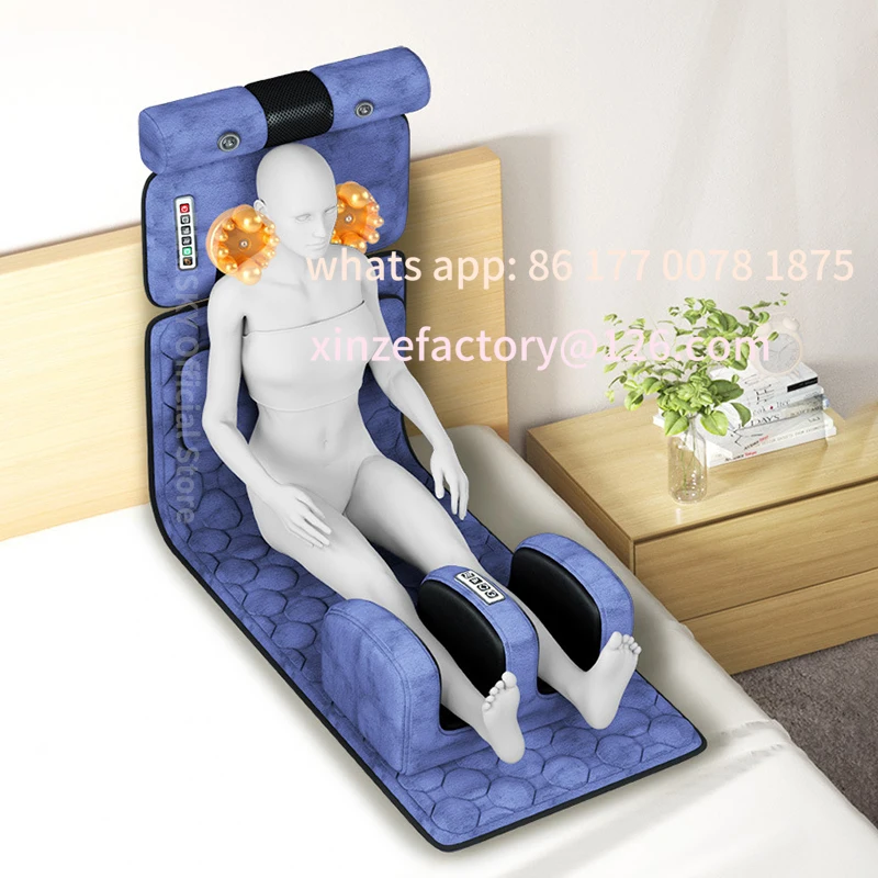 Customizable 54 Heads Heating Infrared Electric Massage Cushion Vibrating for Pain Stress Relief 110V 220V Massage Mattress