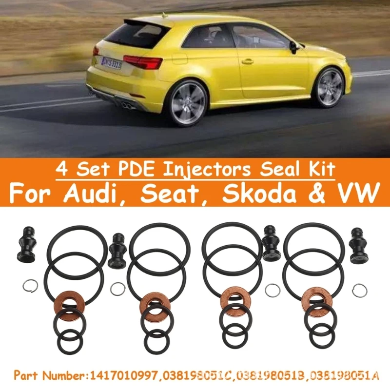 مجموعة سدادات حاقن وقود السيارة والمسامير تحل محل PDE 1417010997 D7YA #5