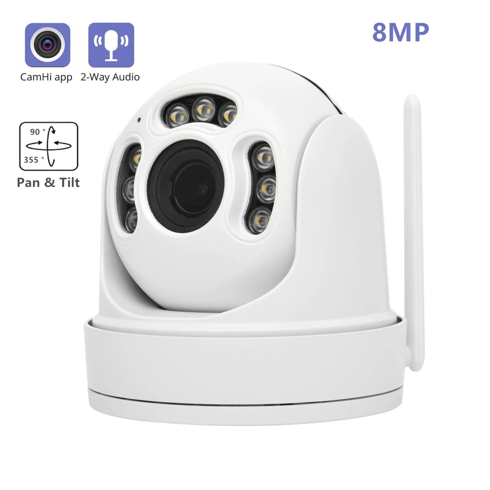 CAMHI Pro 8MP WiFi Speed PTZ Mini Dome Camera Pan Tilt 5XZoom Two Way Audio Human Detection Wireless IP Camera 60M IR