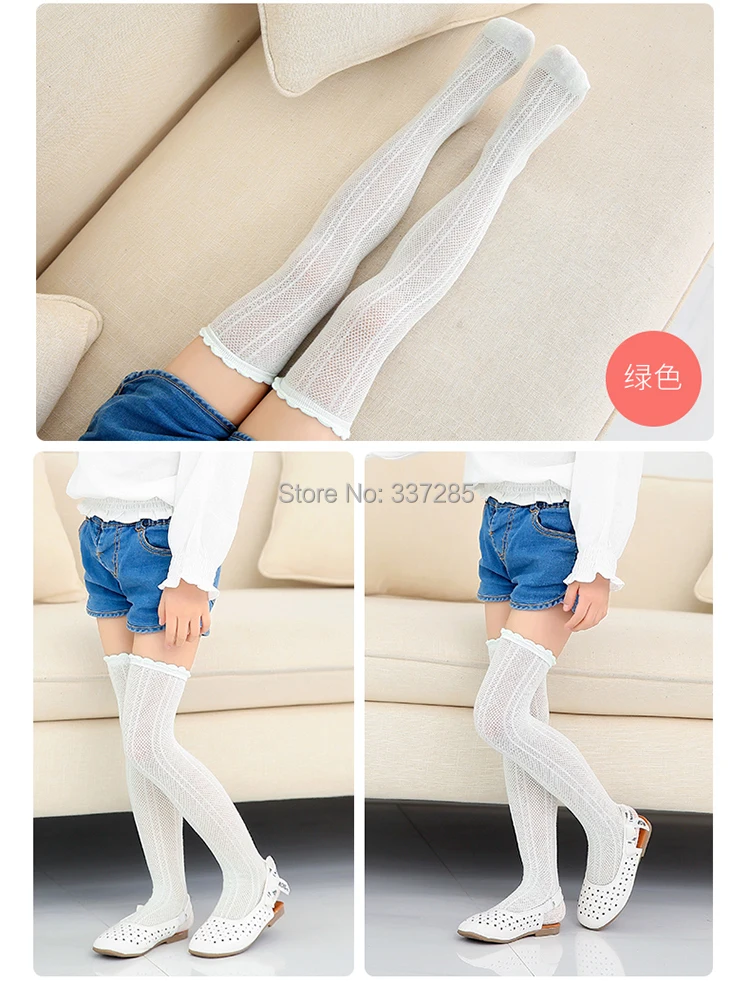 Sommer Kinder Mesh Anti-Mücken Lange Socken Baby Mädchen Kinder Überkniestrümpfe Prinzessin Geometrische Knöchelkurze Kniestrümpfe – Detail 7