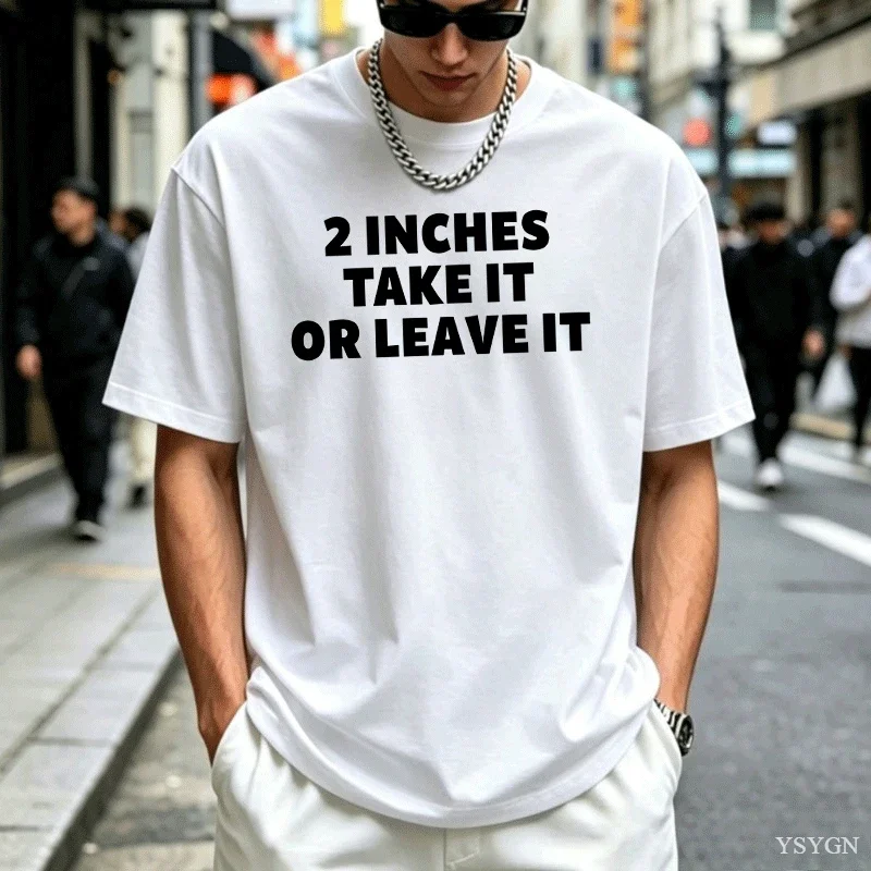 Take It or Leave It T-Shirt Funny Humorous Tee Gift for Him Casual Summer Cotton Short Sleeve Round Neck Printed Tshirt Pullover