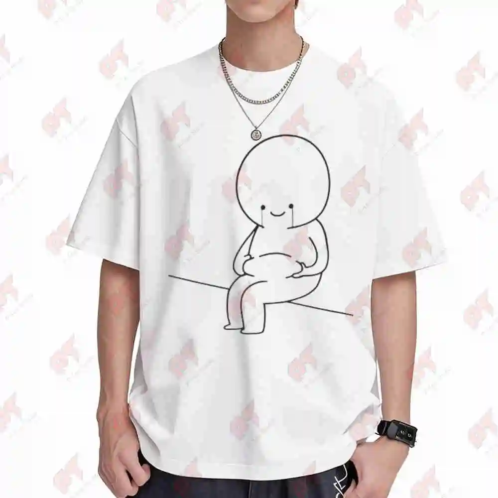 Crying Stickman Short Sleeve Tee 100% Cotton T-Shirt