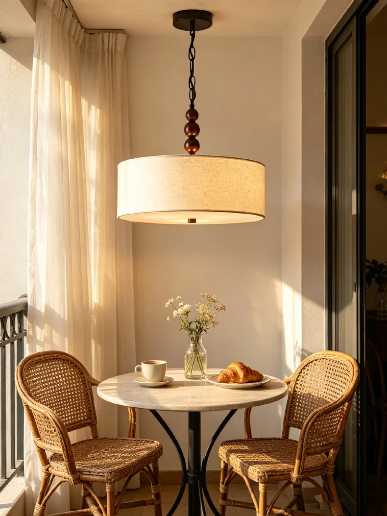 French Fabric Bedroom Dining Room Chandelier Retro