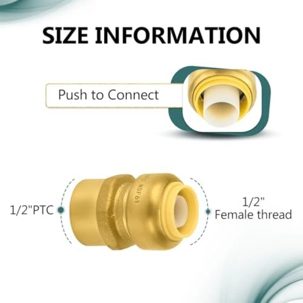 5Pcs 1/2 Inch 1/2 I…