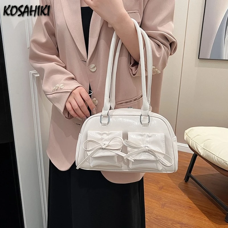 

Luxury Design Office Lady Chic Underarm Bag Y2k Elegant Fairy Bow Shoulder Bags All Match Ins Women Fashion Purses and Handbags