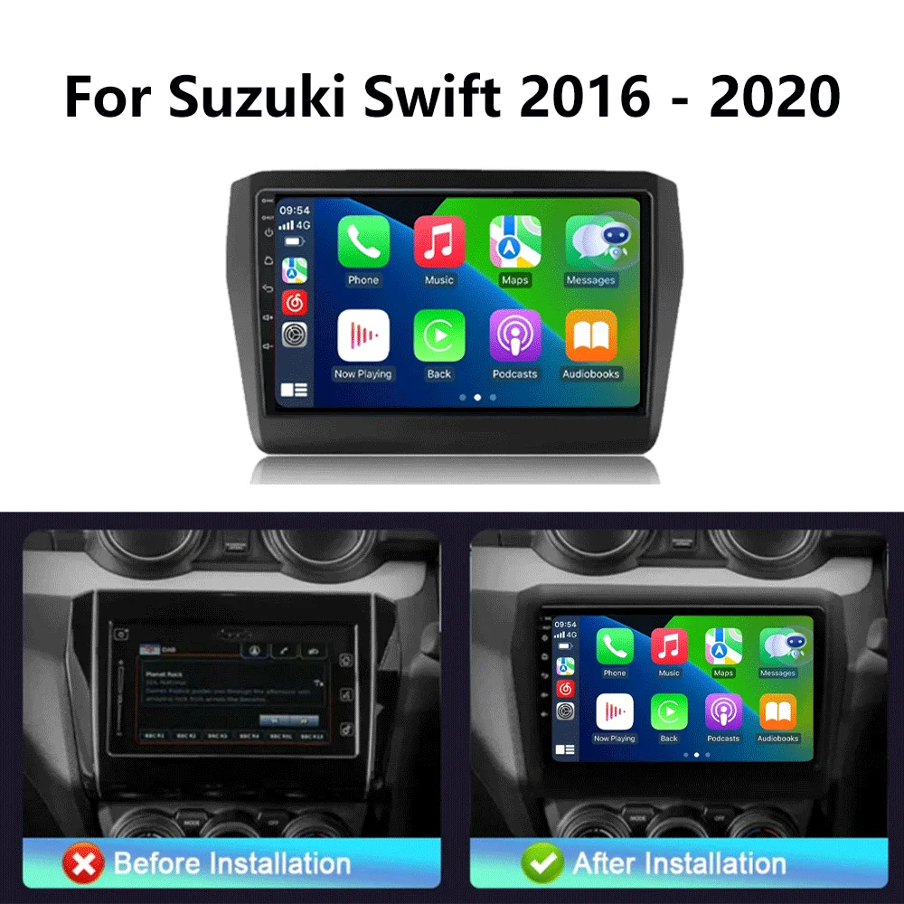 For Suzuki Swift 2017 2018 2019 Android 15 Car Radio Stereo Multimedia Navigation GPS Video Player DSP QLED Wireless Carplay 4G
