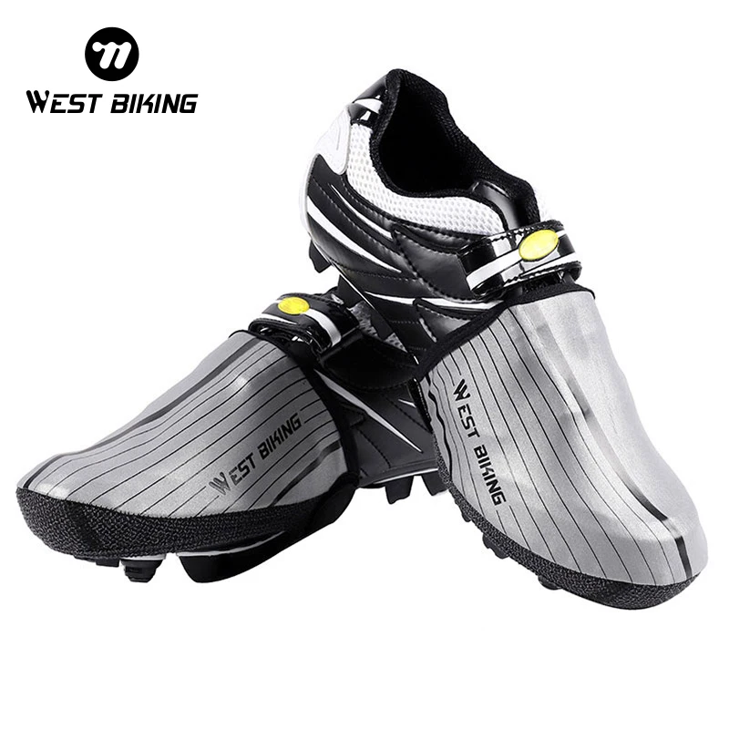 WEST BIKING Windproof Road MTB Bike Shoes Cover Half Palm Reflective Waterproof Cycling Overshoes Equipment Bicycle Shoe Cover