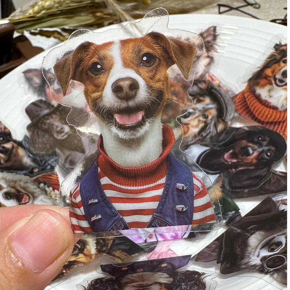 مجموعة ملصقات الكرتون للكلاب ، مقاومة للماء ، شفافة ، حيوان أليف ، مواد مسك الدفاتر ، ديكور ، دفتر ملاحظات ، تصنعه بنفسك ، 50 روض