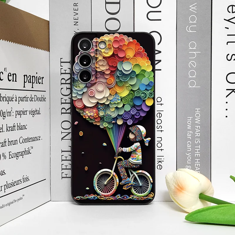 귀여운 소녀 소년 자전거 풍선 커플 폰 케이스 (구글 픽셀 9A 8A 7A 6A 6 7PRO 8 9 Pro XL 5G) 충격 방지 실리콘 소프트 커버