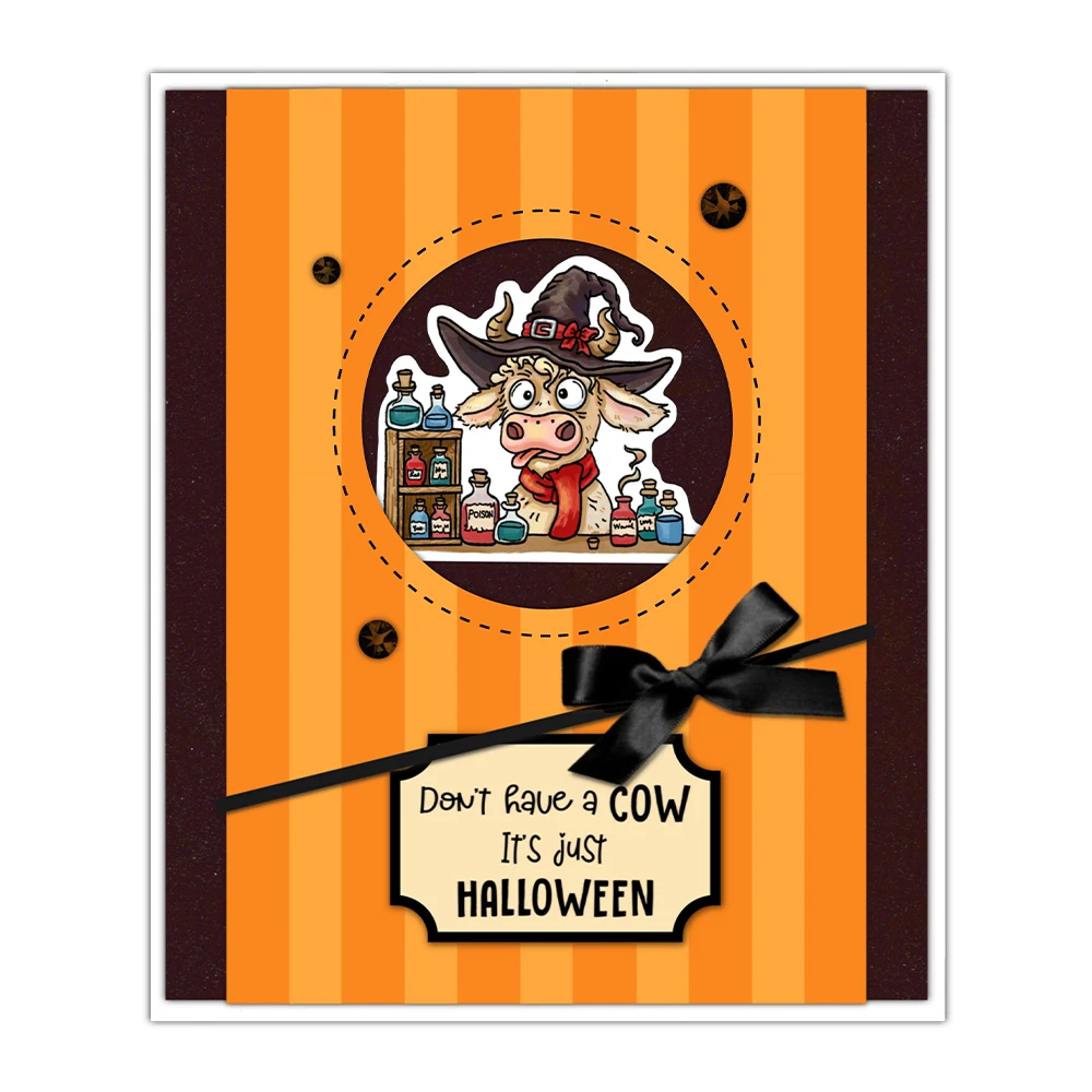 Mangocraft Halloween czarownica bydło wykrojniki wyczyść pieczęć DIY materiały do scrapbookingu wykrojniki metalowe silikonowe znaczki karty wystrój