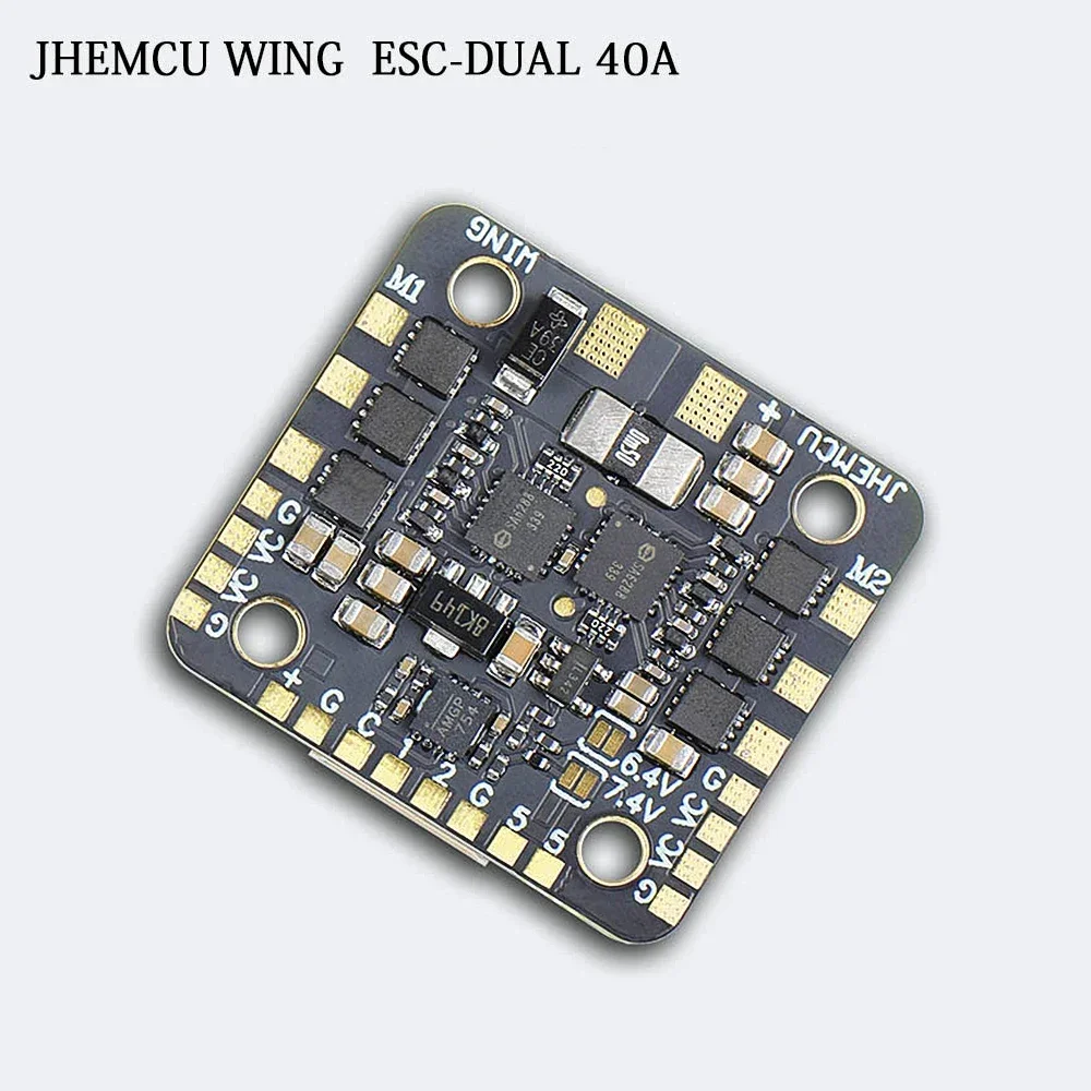 JHEMCU WING ESC-DUAL 40A BLHELI_S 2in1 40A ESC Built-in 5V BEC Current Meter 20X20mm 2-6S LiPo for RC FPV Drone