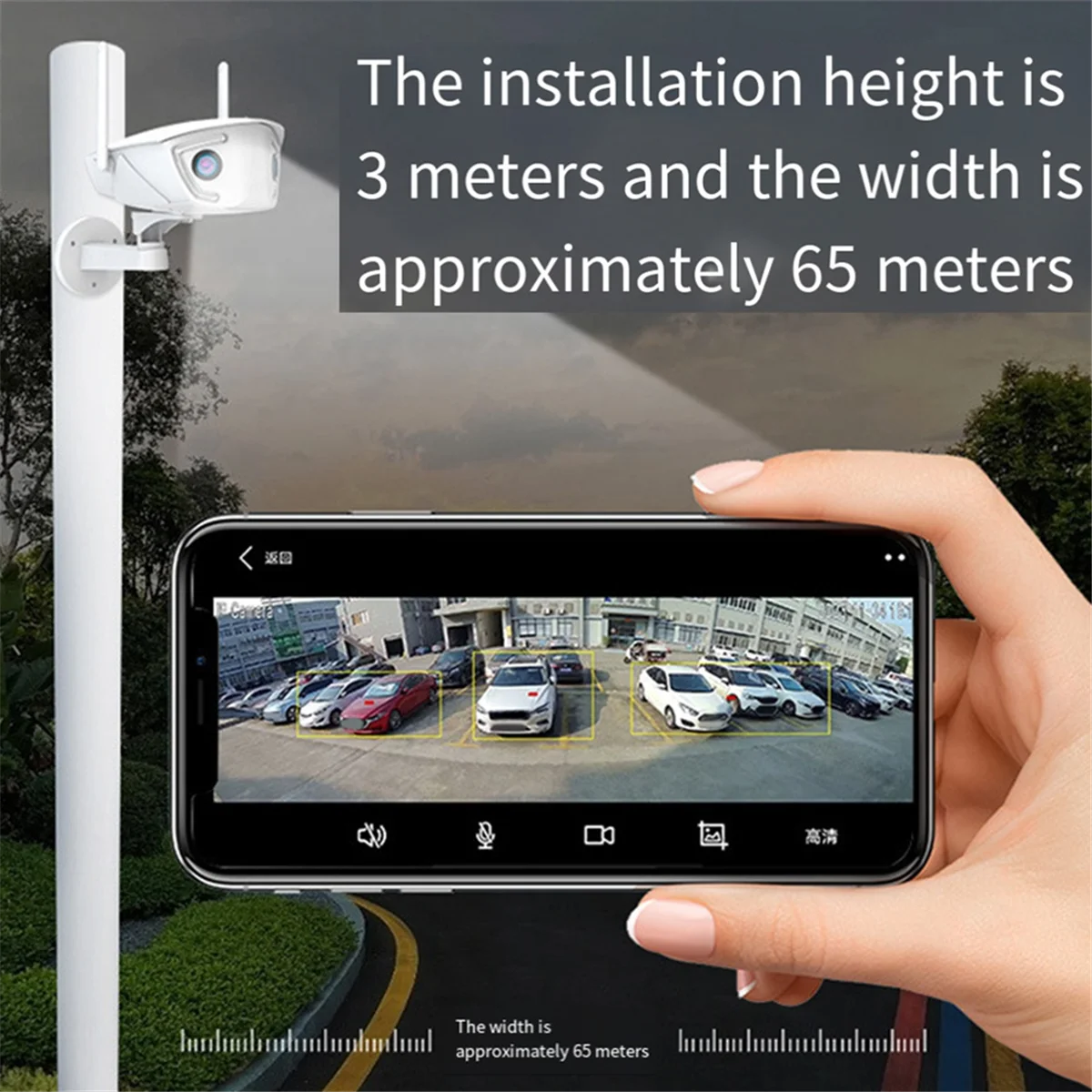 كاميرا مراقبة واي فاي خارجية 4MP 4G POE عدسة مزدوجة 180 °   كاميرا مراقبة للرؤية الليلية بزاوية واسعة للغاية، قابس الاتحاد الأوروبي