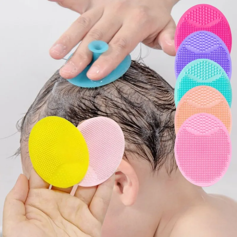 1 قطعة لينة سيليكون الوجه مدلك فرشاة تنظيف الوجه لينة الشعر المستديرة شامبو مشط الطفل شامبو فرشاة حمام الطفل فرشاة العناية بالبشرة