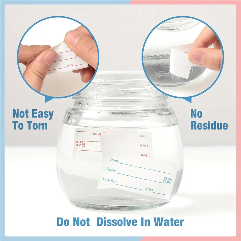 

High Quality-4 Rolls 2000Pieces Removable Freezer Labels, 1 X 2Inch Food Date Stickers Food Date Labels Refrigerator Food Labels