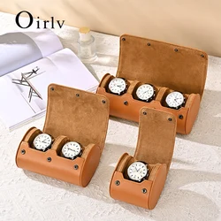 Oirlv Portable Jewelry Box Jewelry Organizer Roll 1 2 3 slot Watch Storage Box With Pillow Wristwatch Bag Gift Box Watch Case