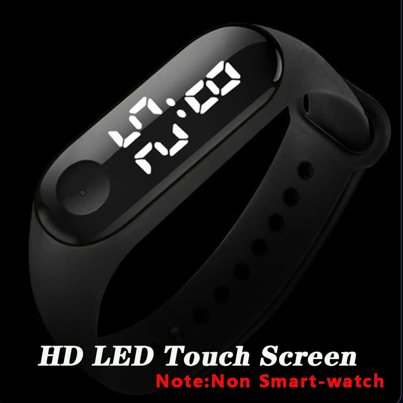 5pcs/set LED Children Watches For Girls Boys Waterproof Electronic Bracelet Wristwatch Sports Touch Control Digital Kids Clock