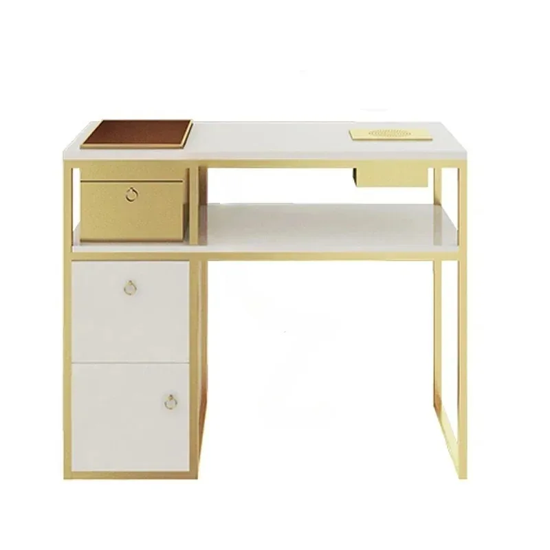 & Nordic Iron Art Nail Table Salon Furniture Manicure Beauty Professional Manicure Tables Light Luxury Upscale Design Nail Desk