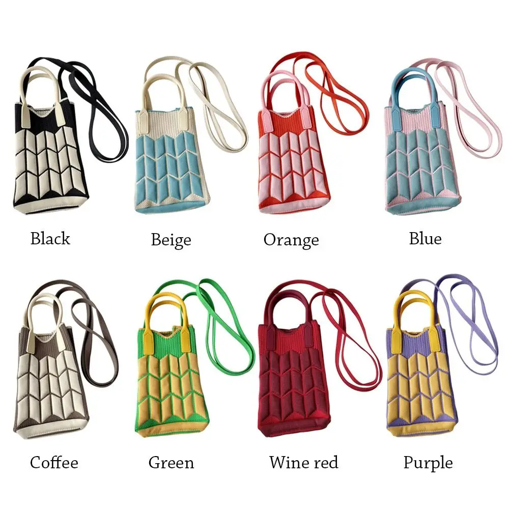 Damska prosta torba na telefon damska dzianinowa torebka torba na ramię Crossbody Casual damska moda mała portmonetka