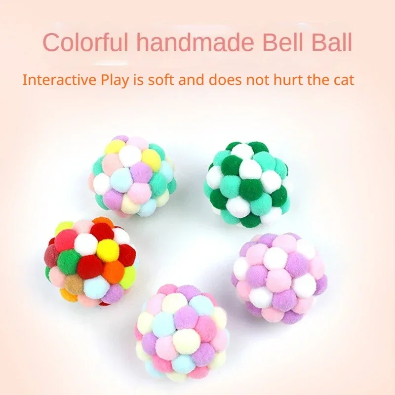 

Soft Cat Balls with Bell,Plush toy ball Fuzzy Balls Built-in Bell for Cat ,Interactive Playing Chewing Toy Indoor Cats & Kitten