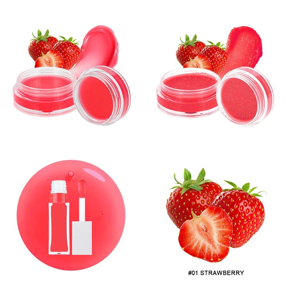 6-kleuren Private Label Lip Scrub Oil Lipmasker Aangepast logo 3-in-1 Lippenverzorgingsset Vochtreparatie Gehydrateerde make-up Groothandel Veganistisch
