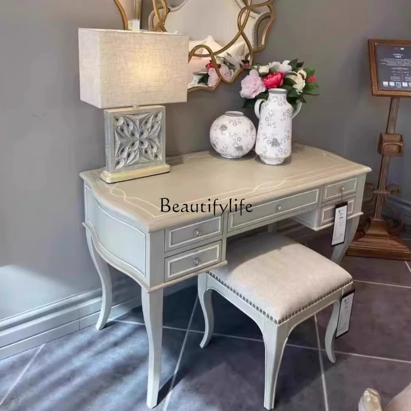 

American light luxury dresser French princess bedroom dressing table stool