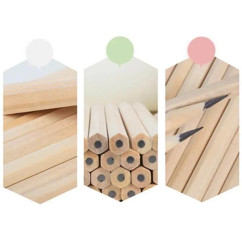 5pcs/ Lot Eco-friendly Natural Wood Pencil Black Non-toxic Standard HB Pencil Stationery Sketch Pencil Office School Supplies