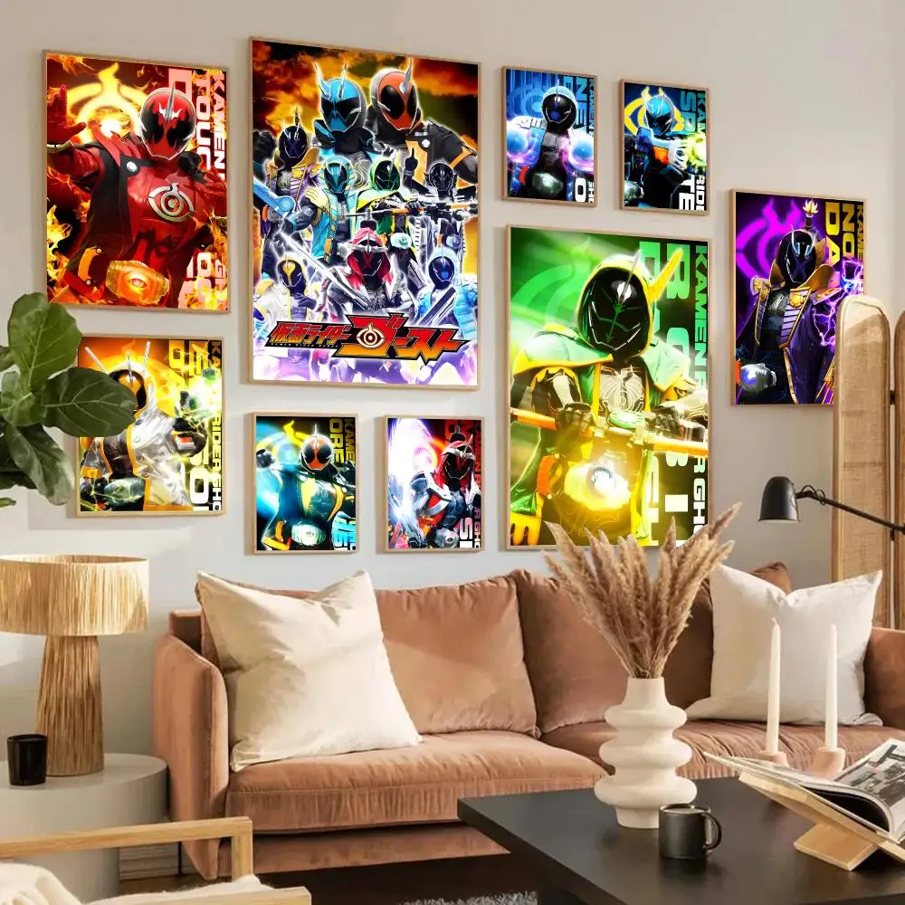 Kamen Rider Ghost Second Poster Home Living Bed Room Bar Hallway Sticky Wall Art Printing Waterproof Aesthetic Decor