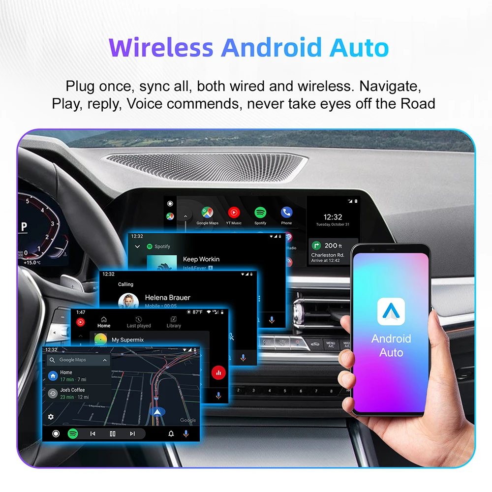 Wireless CarPlay Android For EVO MGU ID5 ID6 ID7 System 1 2 3 4 5 6 7 8 Series X1 X2 X3 X4 X5 X6 X7 IX3 G08 G07 MINI Decoder Box