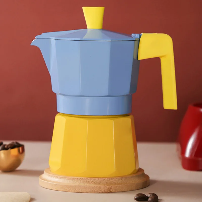 

Portable Double Valve Moka Pot Hand-Poured Coffee Utensil Italian Household Coffee Pot Stovetop Espresso Machine