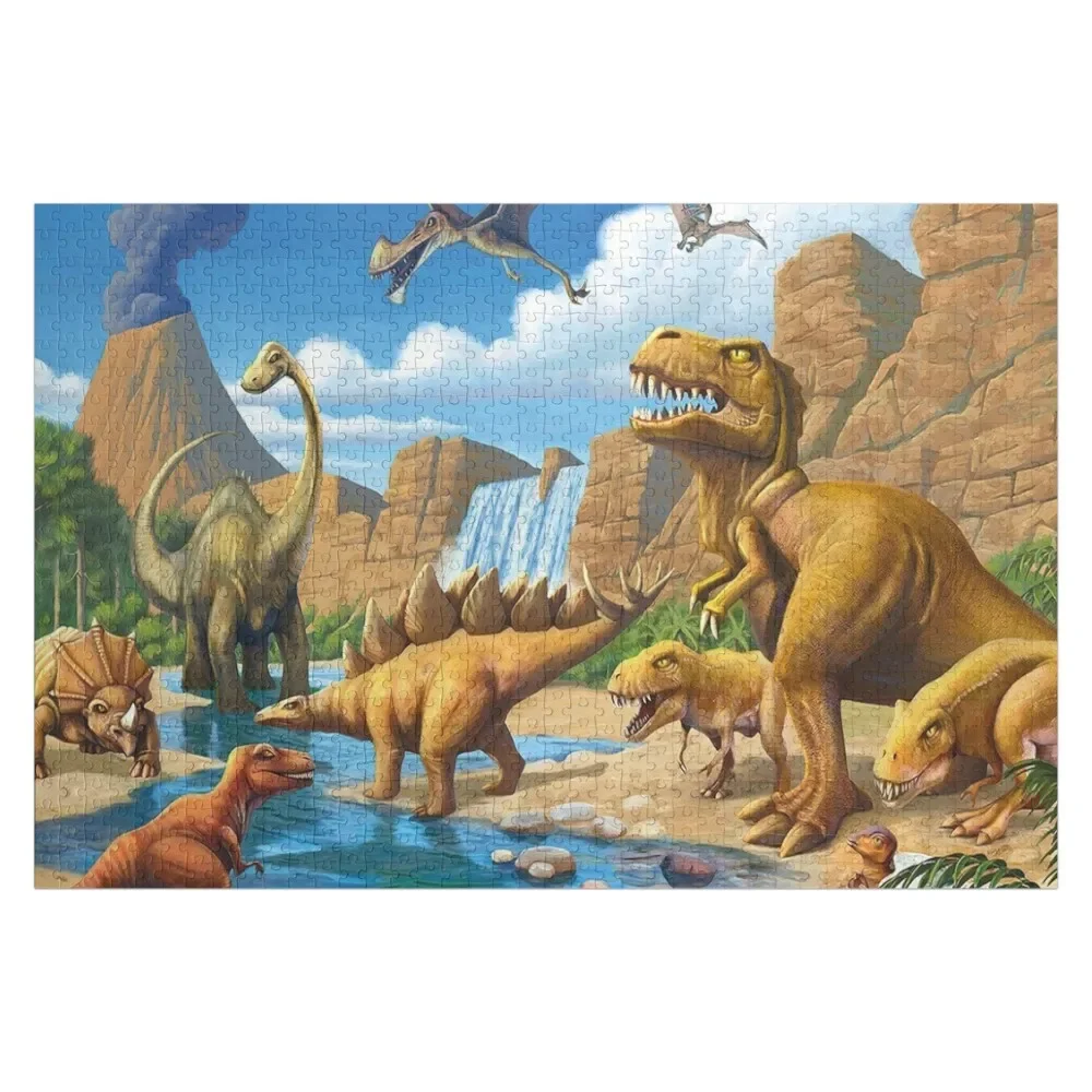 

Dinosaurs drink in the river Jigsaw Puzzle Personalized Toy Iq Photo Puzzle