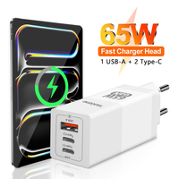 65W GaN USB Charger Type C PD Fast Charger QC3.0 Mobile Phone Quick Charging Adapter For iPad iPhone Samsung Xiaomi Wall Charger