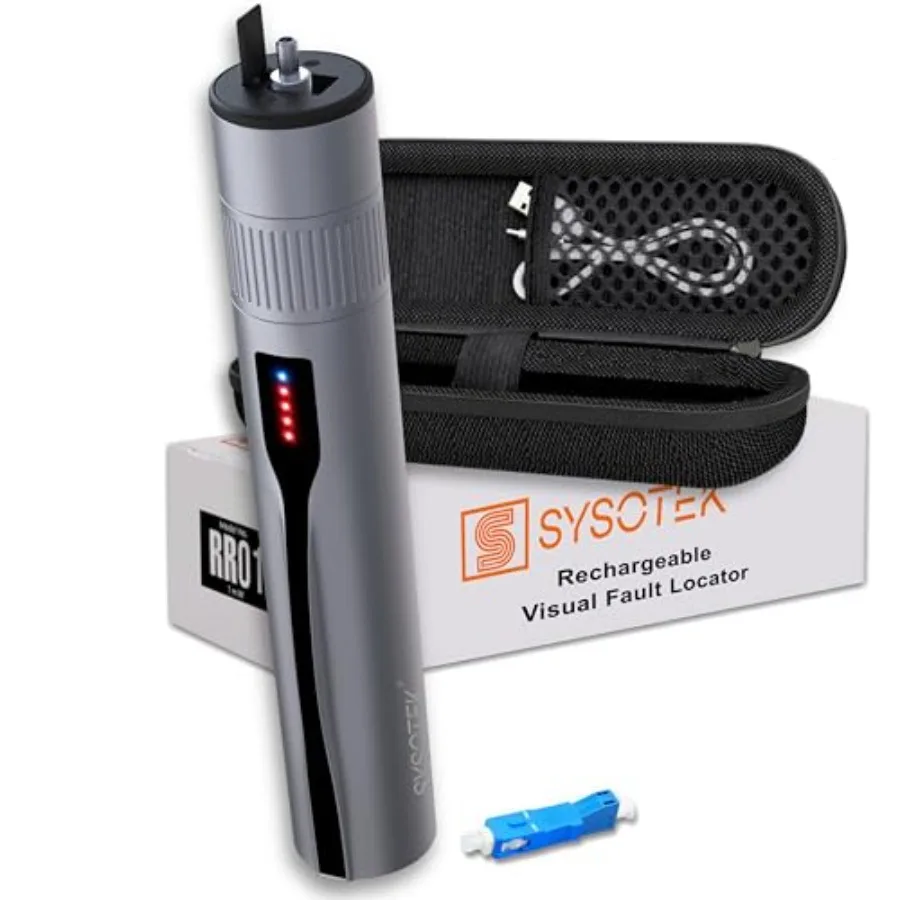 

Visual Fault Locator Fiber Optic Rechargeable VFL Tool Kit Retractable Head Fits SC FC ST Optical Laser Light Pen Fiber Tester