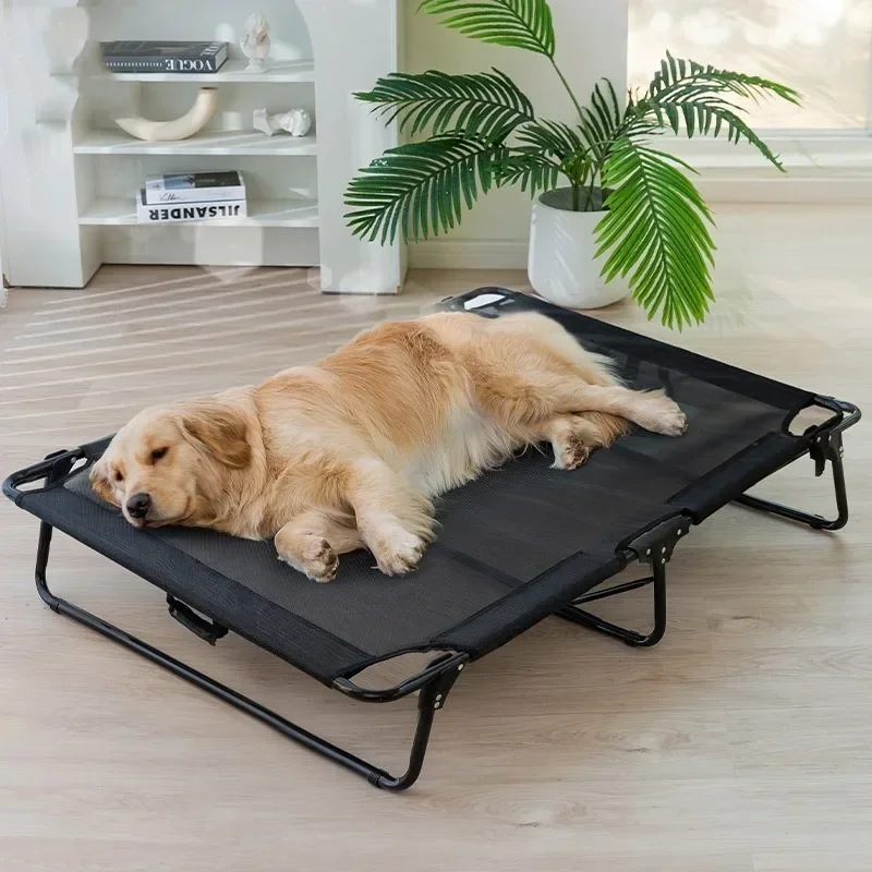 Elevated Dog Bed, Outdoor Raised Dog Cots Bed for Large Dogs, Portable Standing Pet Bed with Washable Breathable Mesh