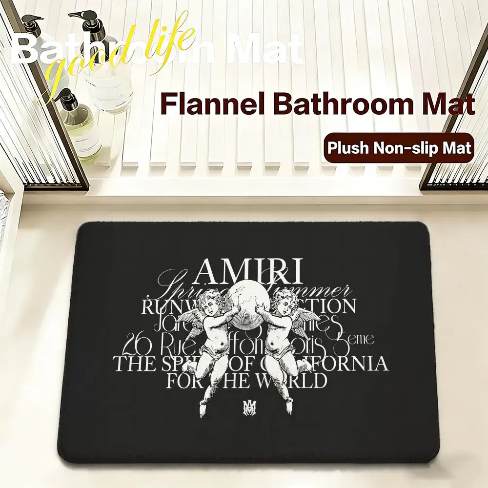 Alfombra de Baño de Franela Marca AMIRI, de Secado Rápido, Antideslizante, Suave y Duradera, para Entrada y Baño