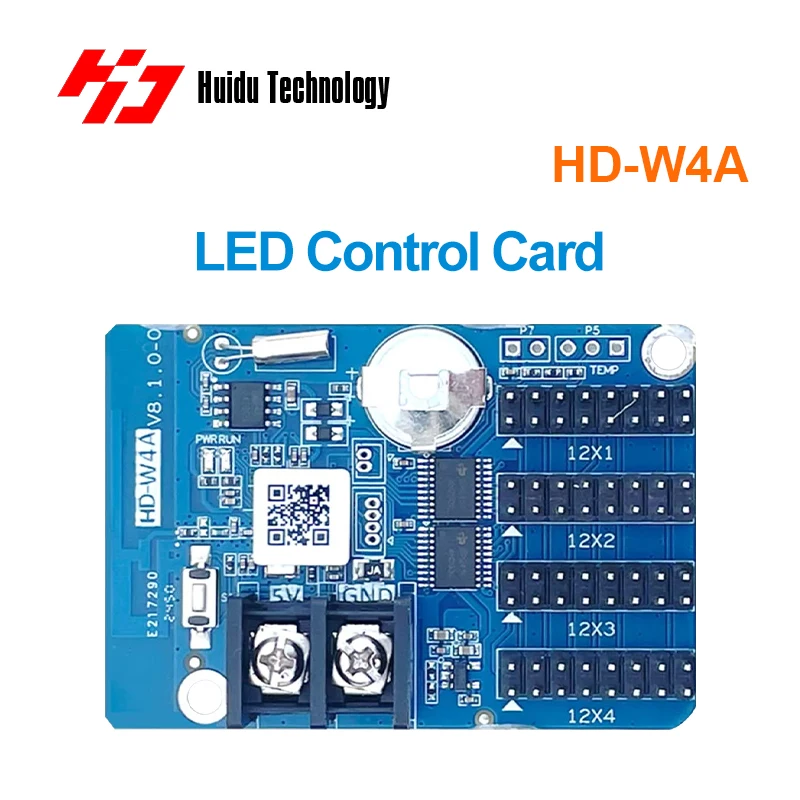 Karta sterująca WiFi LED Huidu Single Dual Color HD W2 W3A W4A do listew nad drzwiami, ekranów sklepowych — zdjęcie produktu 3