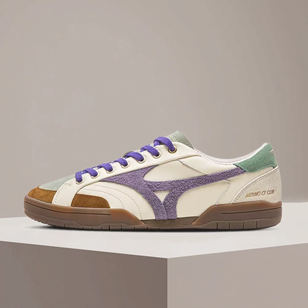 Mizuno CT CLUB Unisex Mushroom Purple Low-Top Sneaker – Vintage Color-Blocked, Slip-Resistant & Abrasion-Resistant D1GH261007